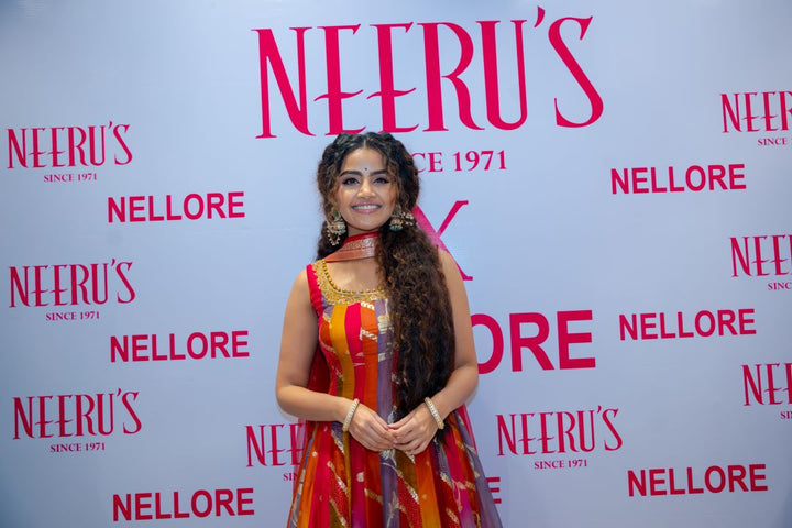 Neerus Multicolor Embroidery Organza Fabric Anarkali Plazzo and Dupatta