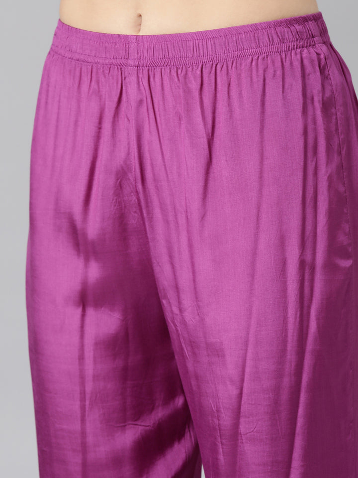 Neerus Purple Banarasi woven suit set - detail view 3