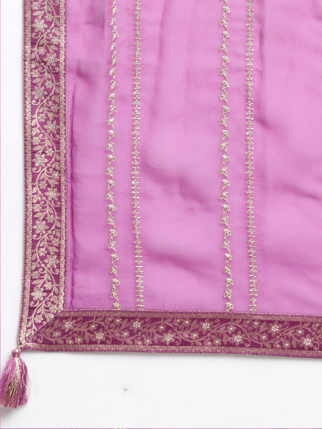 Neerus Purple Banarasi woven suit set - detail view 4