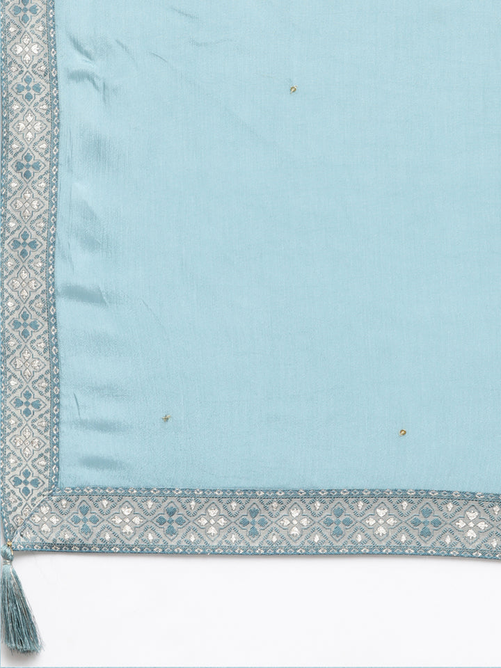 Neerus White Banarasi woven suit set - detail view 4