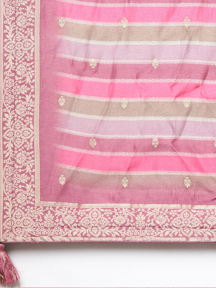 Neerus Purple Banarasi woven suit set - detail view 4