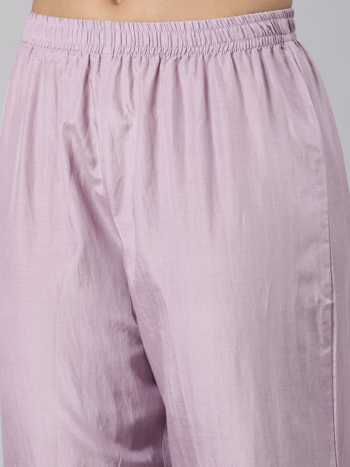 Neerus Purple printed floral suit set - detail view 4