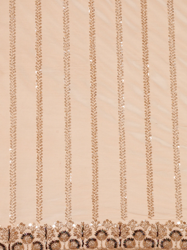 Gold Net Embroidery Saree