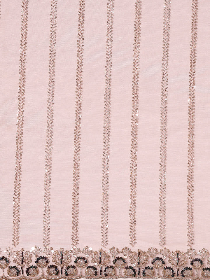 Onion Pink Net Embroidery Saree