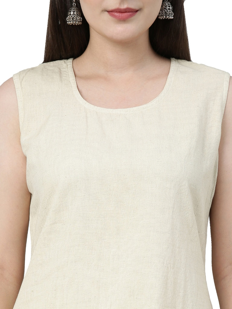 Neerus Multi Color Cotton Fabric Solid Kurta With Floral Coat