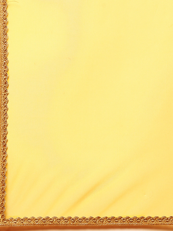 Yellow georgette embroidered peplum and palazzo Three piece set