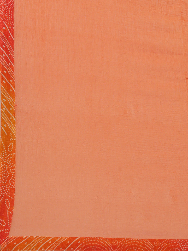 Orange Chinon Printed Short Kali