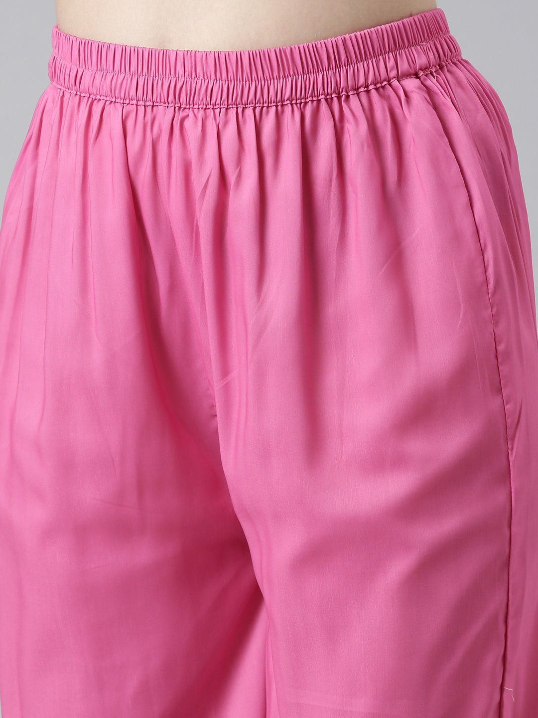 Neerus Pink straight kurta co-ord set with trouser - detail view 3