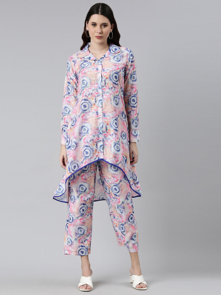 Neerus Multi color printed co-ord set - front view