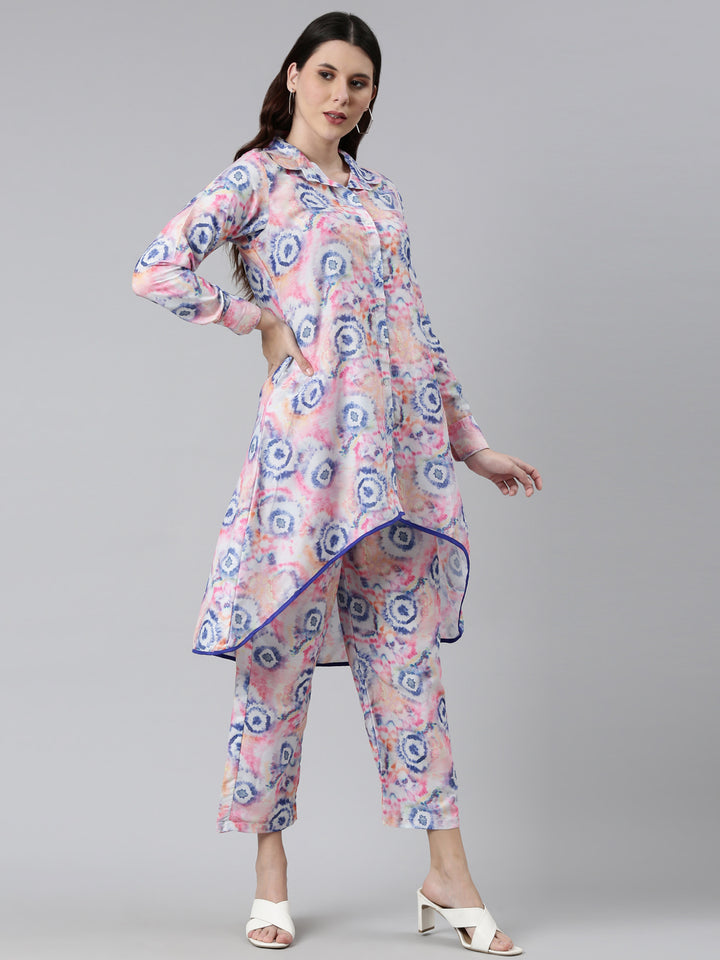 Neerus Multi color printed co-ord set - detail view 2