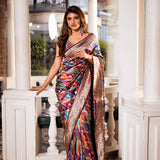 Neerus Multicolor Ethnic Motifs Banaras Silk Saree