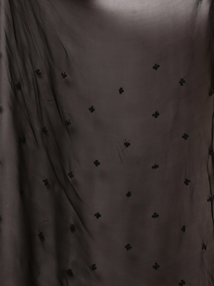 Geogette black embroidered crop top and palazoo set