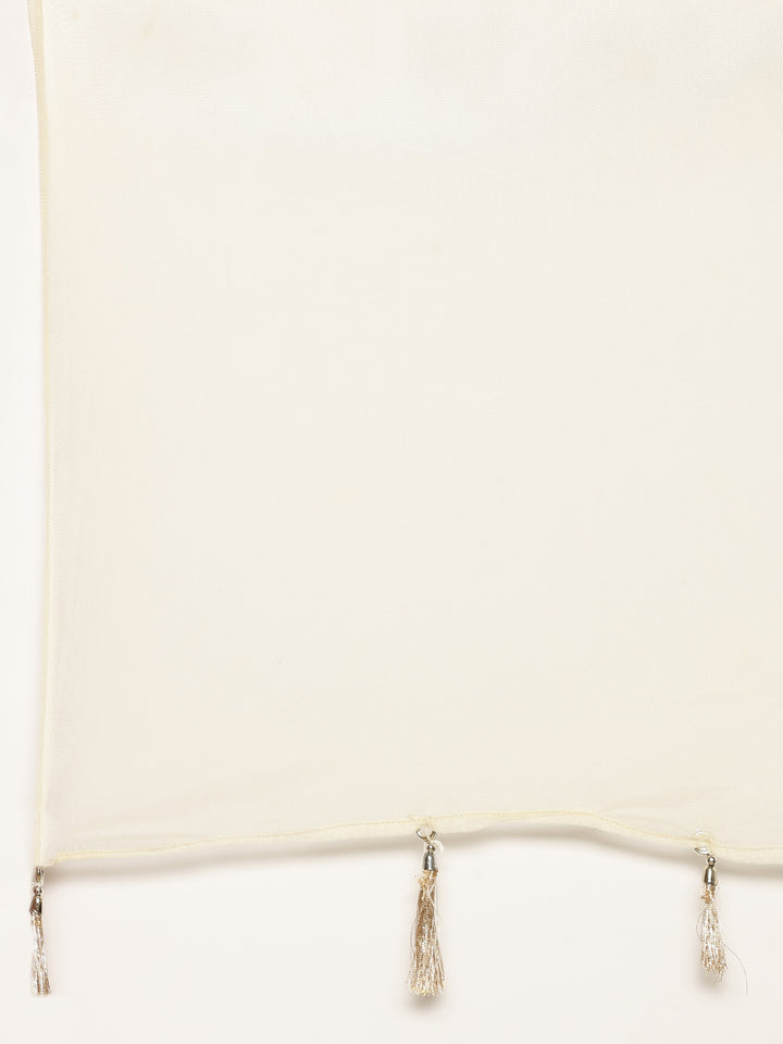 Beige Tissue Crop Top Palazzo Set