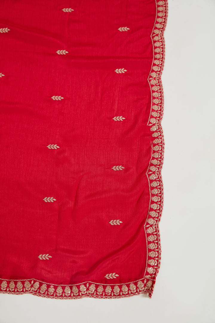 Neerus Maroon crepe straight suit set - detail view 4