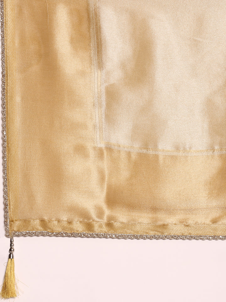 Yellow Net Fabric With Sequence And Hand Embroidery Ghagra Set