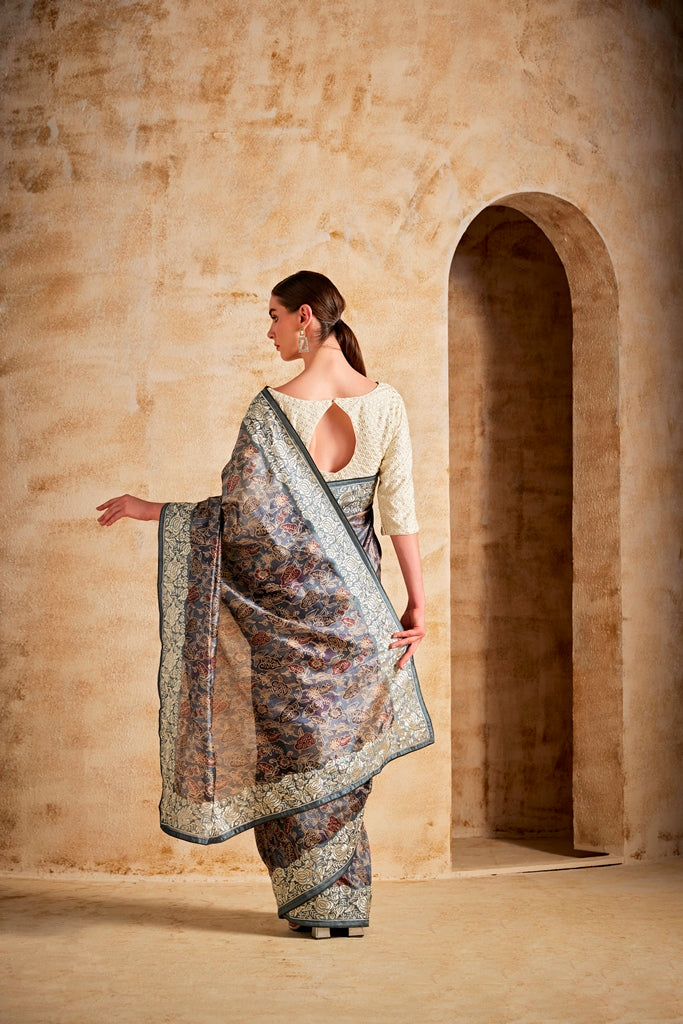 Neerus Printed Dupion Fabric Saree