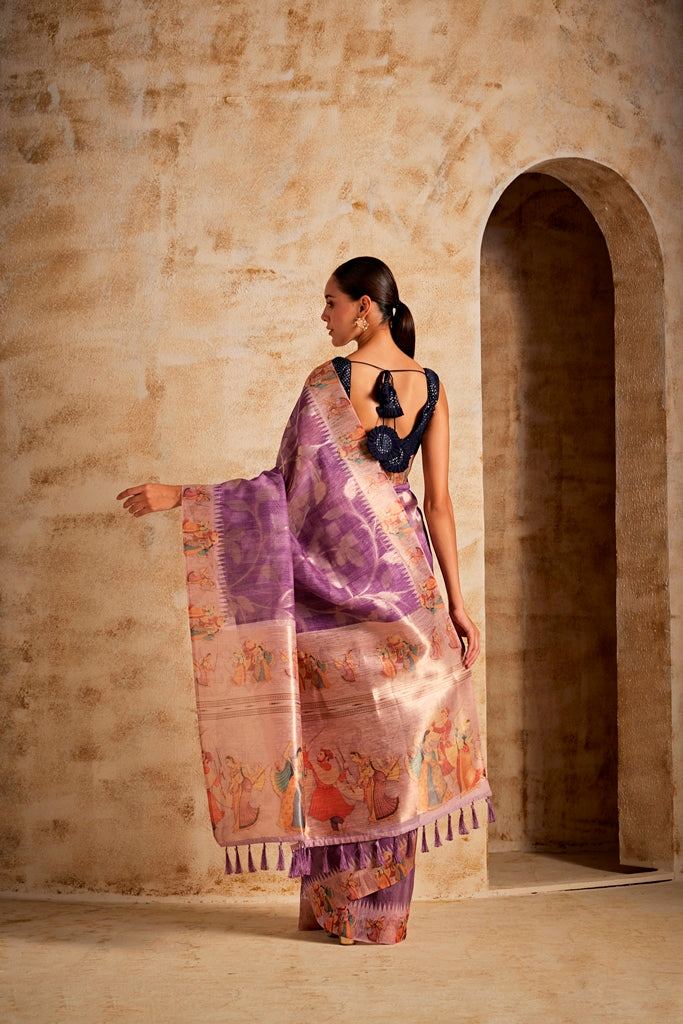 Neerus Purple Color Banaras Color Saree