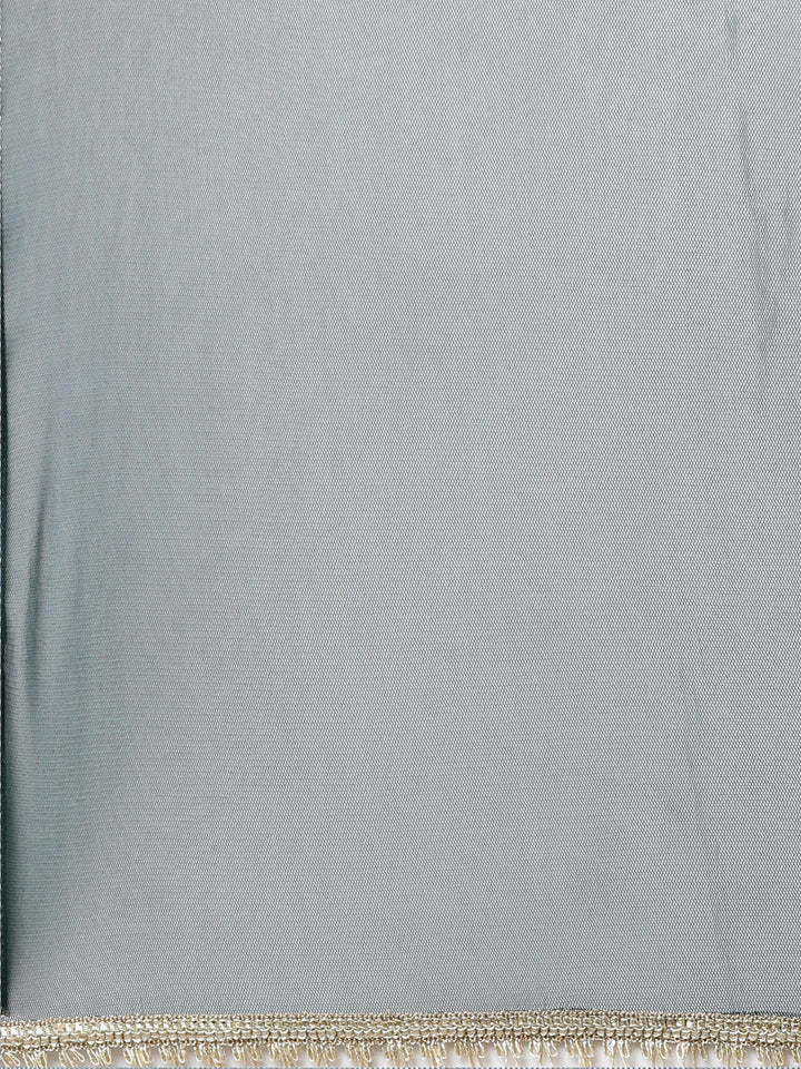 Neerus Green Pleated Straight Embroidered Kurta And Palazzos With Dupatta