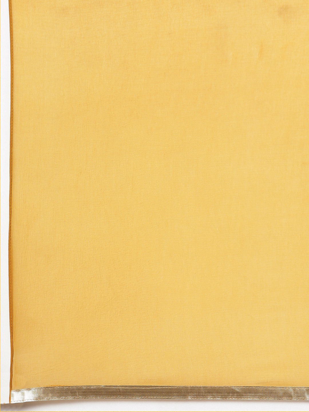 Neerus Mustard Pleated Straight Floral Kurta And Trousers With Dupatta