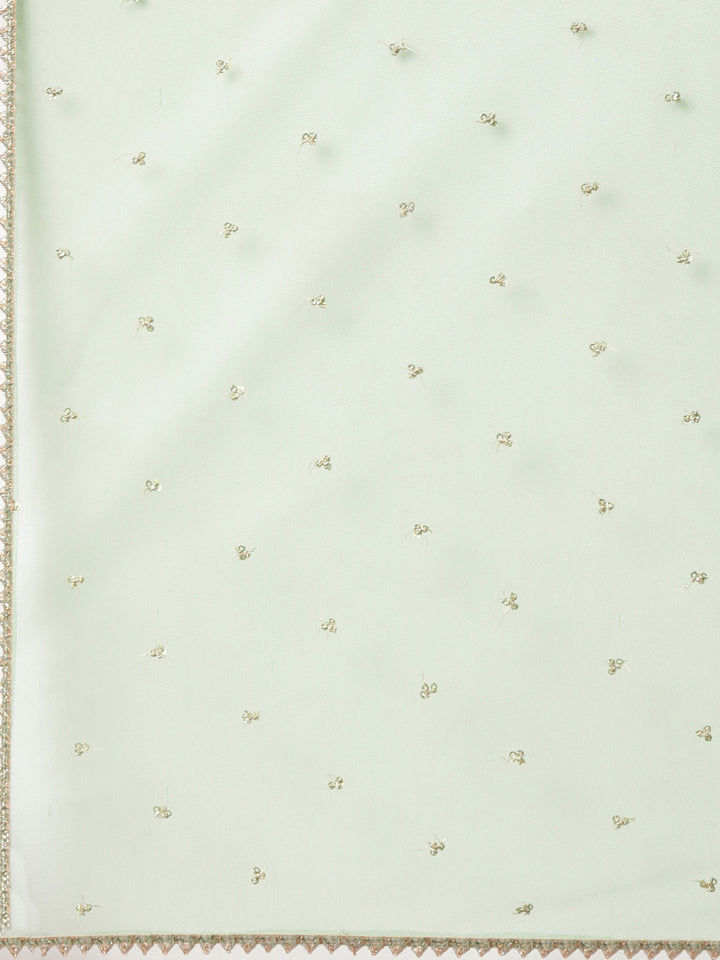 Neerus Green Flared Casual Floral Dresses