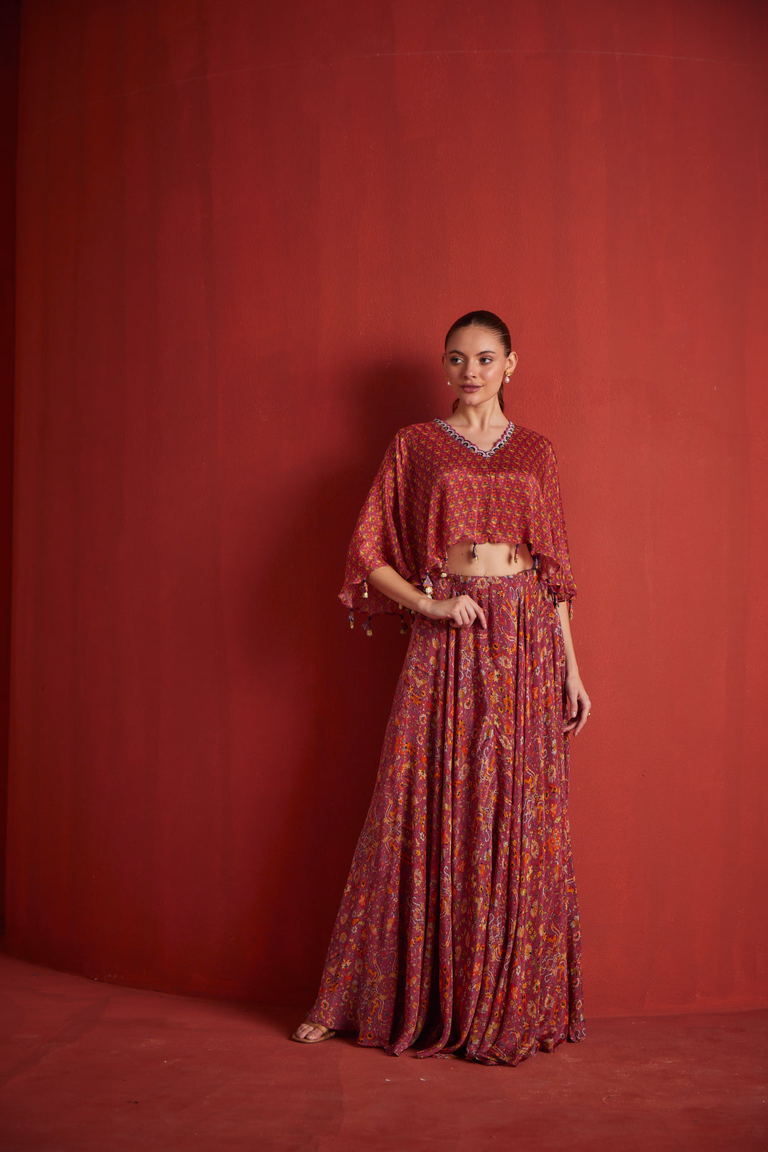 Neerus Pink fusion co-ord set - front view