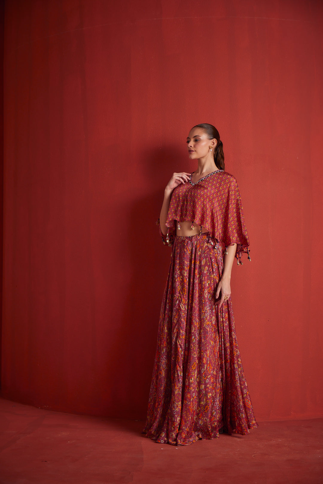 Neerus Pink fusion co-ord set - side view