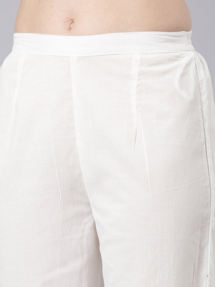 Neerus Blue Printed Straight Kurta and Trousers With Dupatta