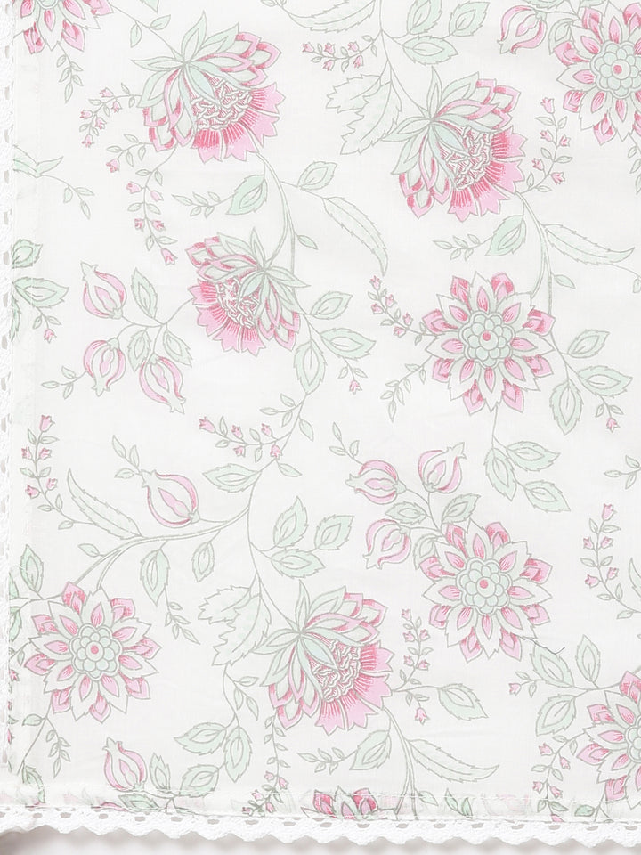 Neerus Pink cotton printed suit set - detail view 4