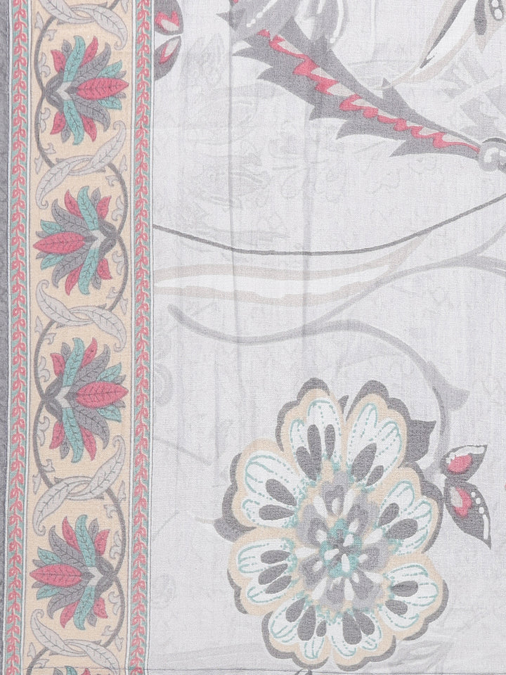 Neerus Grey Regular Straight Printed Kurta And Salwar With Dupatta