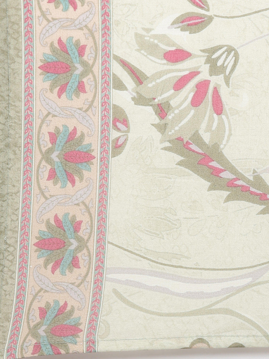 Neerus Green printed straight kurta set with dupatta - detail view 4