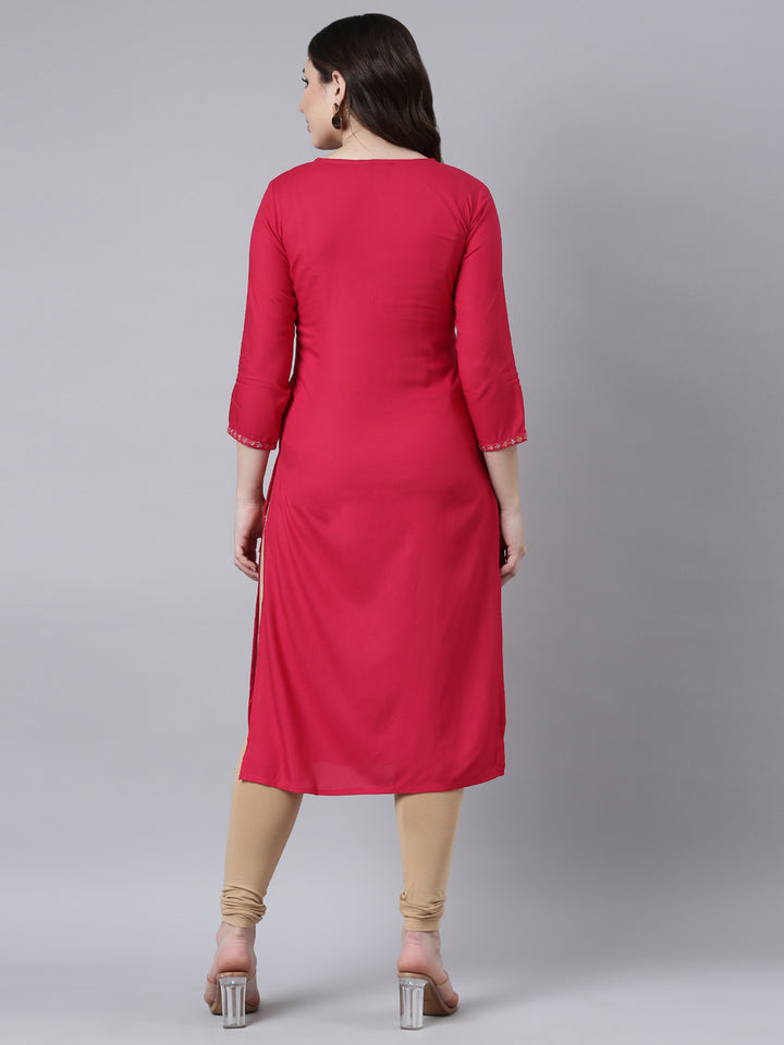 Neerus Floral Embroidered Sequinned Panelled Kurta