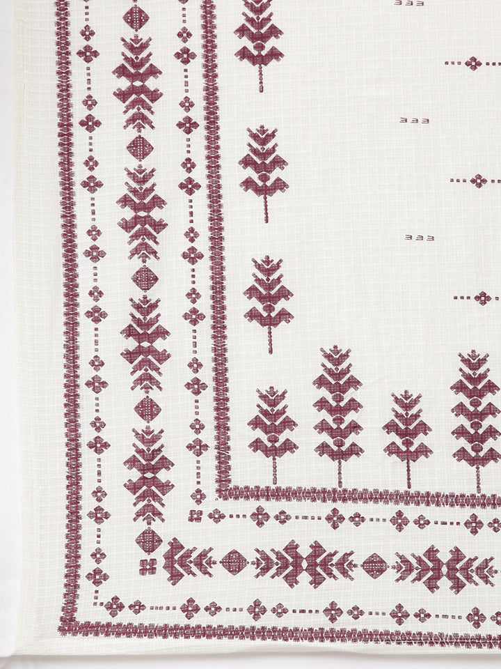 Neerus Purple printed floral straight suit set - detail view 4