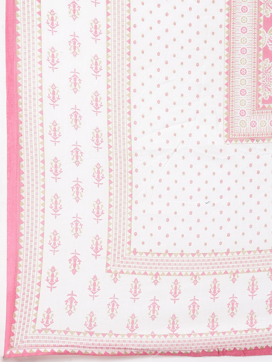 Neerus Pink cotton printed floral suit set - detail view 4