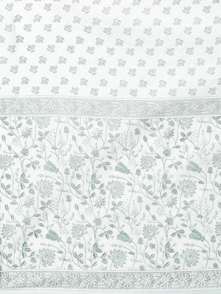 Neerus Green printed straight kurta suit set - detail view 4
