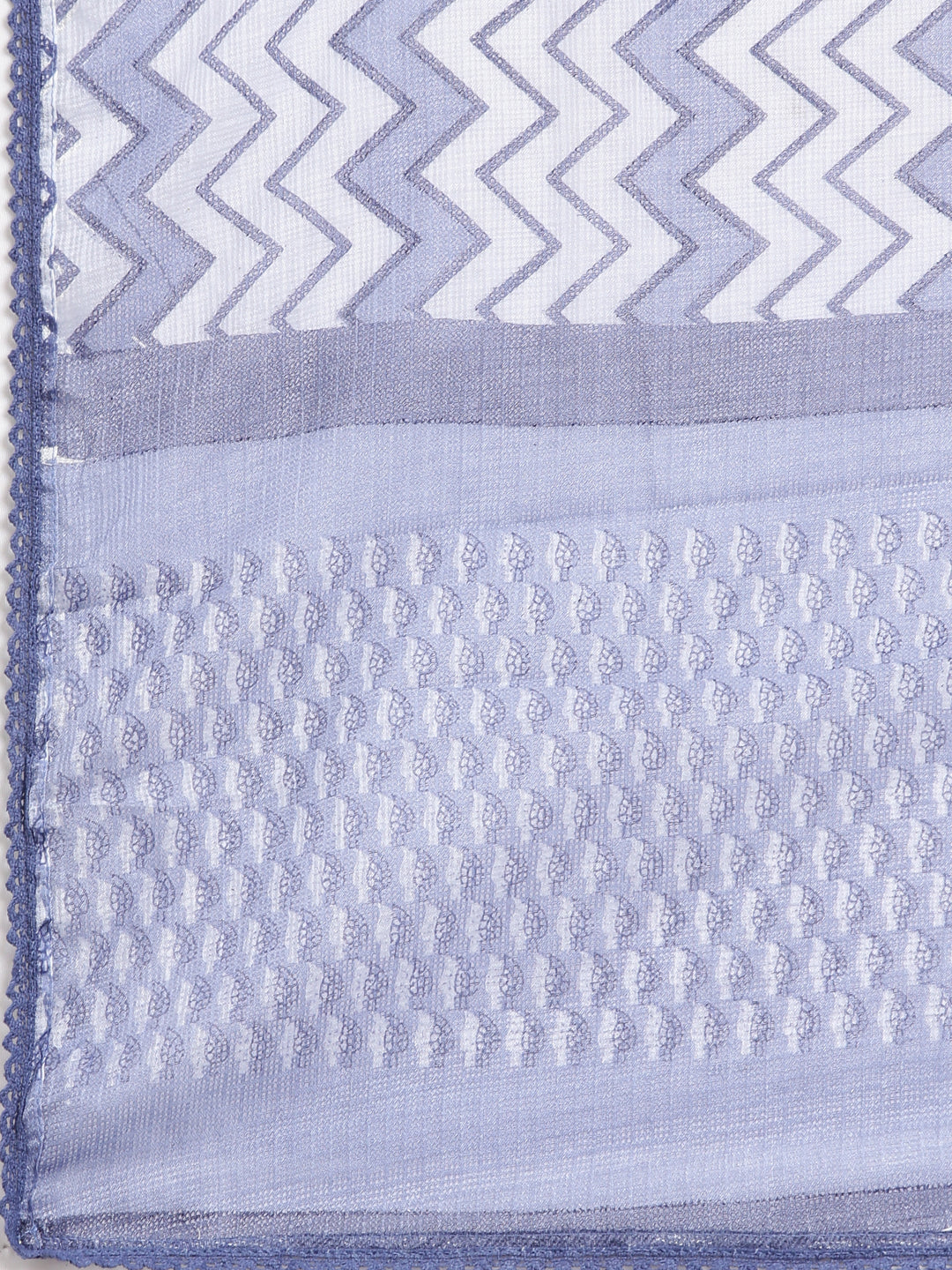 Neerus Blue cotton Anarkali suit set - detail view 4
