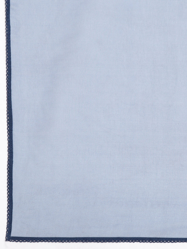 Neerus Blue printed straight suit set - detail view 4