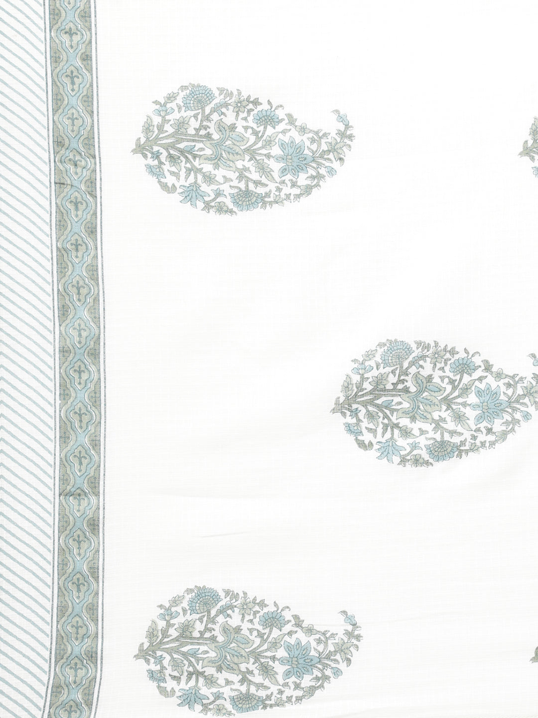 Neerus Blue cotton printed straight suit set - detail view 5