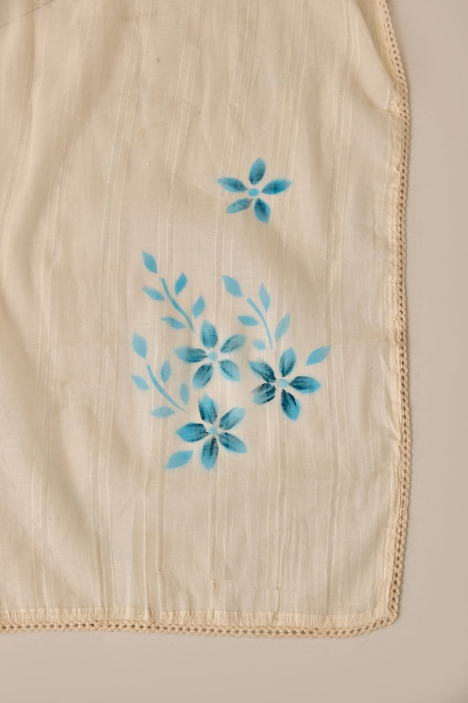 Neerus Sky Blue Straight Embellished Kurta And Trousers With Dupatta.