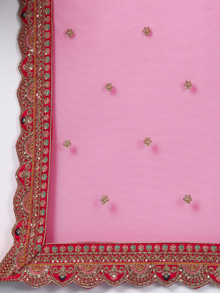 Rani Pink Silk Hand Embroidery Ghagra Set