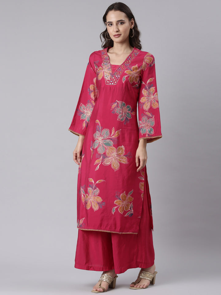 Dola Silk Rani Printed Three Piece Set