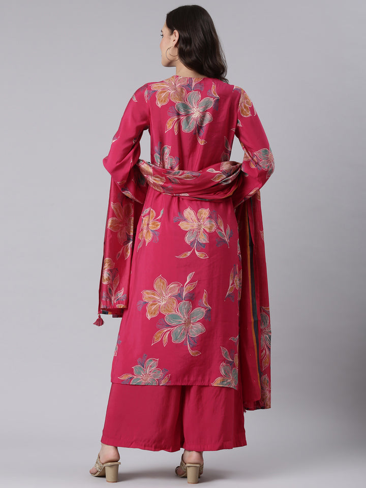 Dola Silk Rani Printed Three Piece Set