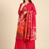 Rani Floral printed hand embroidered three piece palazzo set