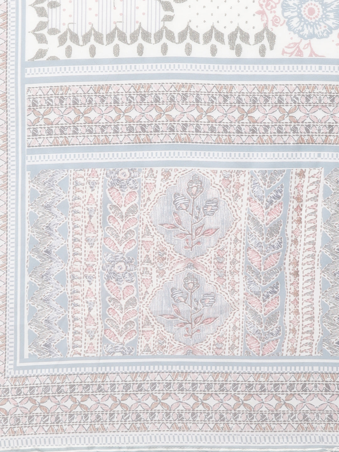 Neerus White printed floral straight suit set - detail view 4