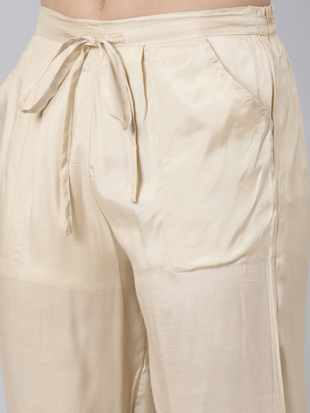 Neerus Multi printed straight suit set kurta with trouser and dupatta - detail view 3