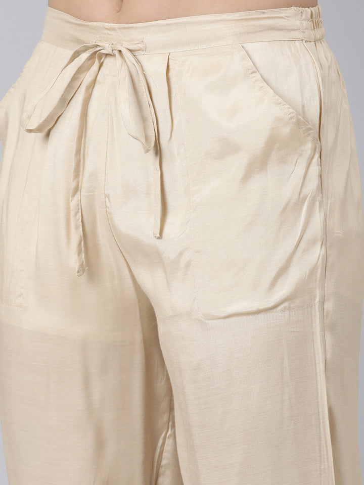 Neerus Multi printed straight suit set kurta with trouser and dupatta - detail view 3