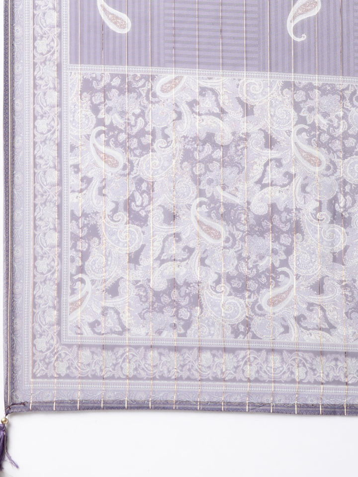 Neerus Purple printed paisley suit set - detail view 4