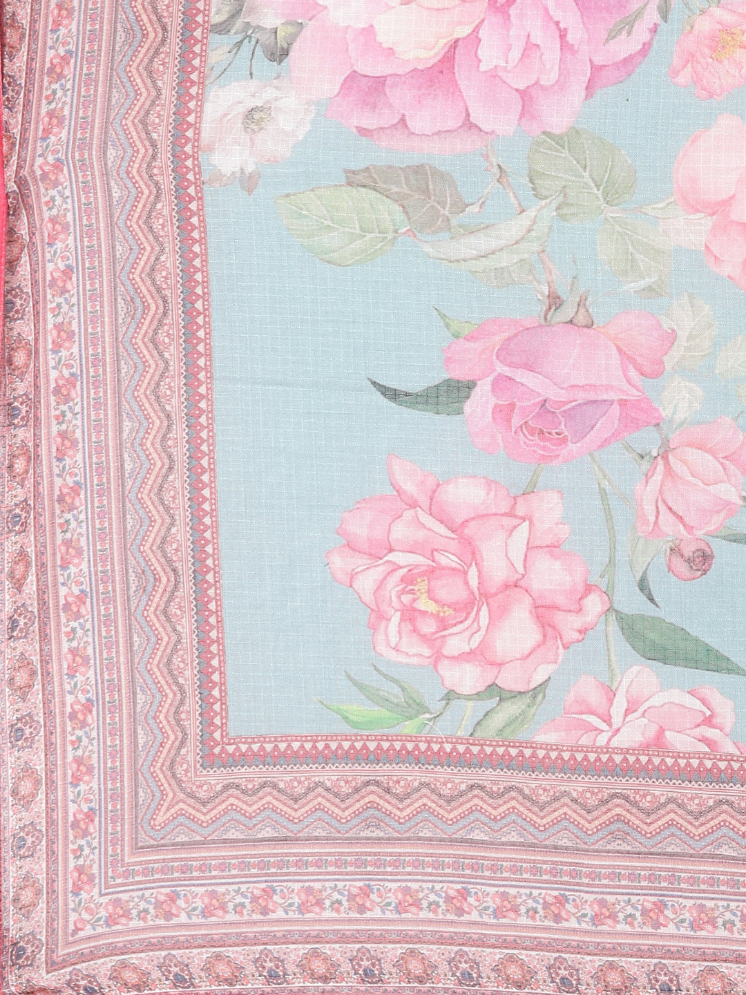 Neerus Green linen printed suit set - detail view 5