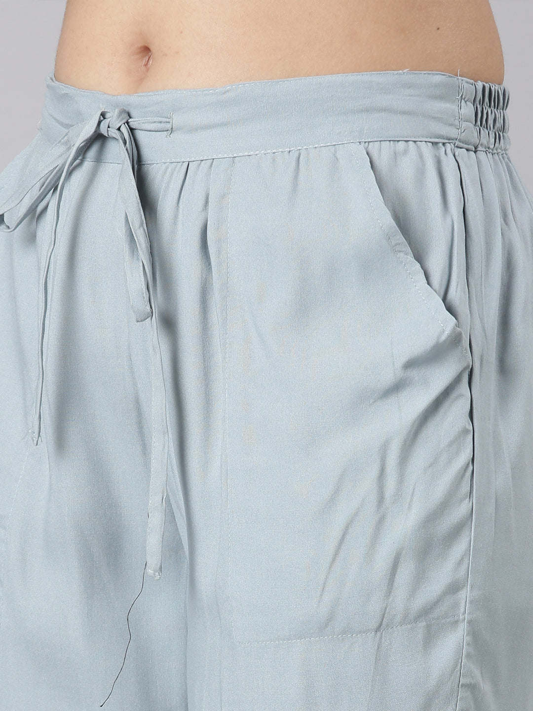 Neerus Blue Straight Casual Floral Kurta and Trouser with Dupatta