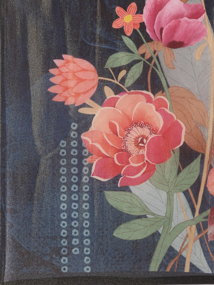 Black Tissue Printed Three Piece Set