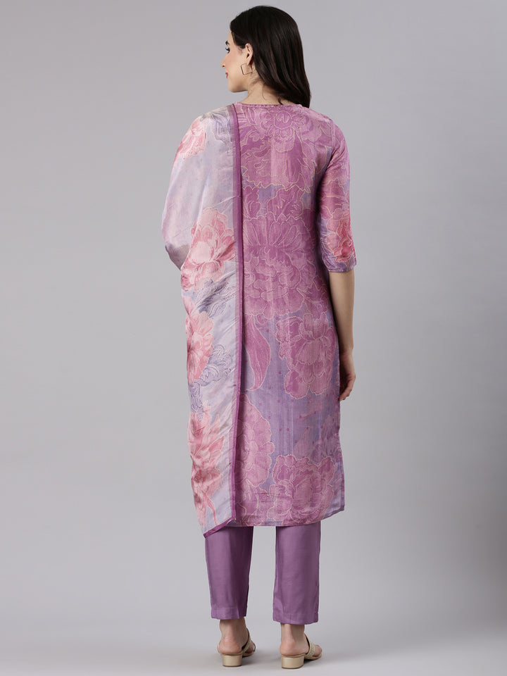 Lavender Tissue Printed Three Piece Set